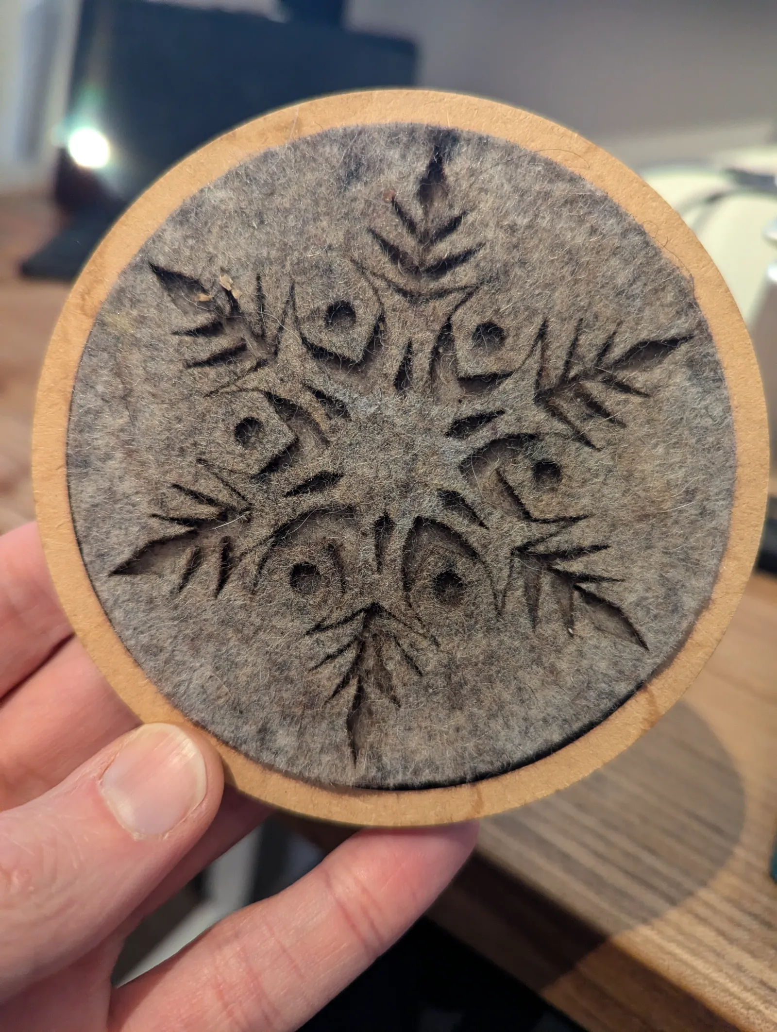 Winter Coasters: A Fusion of Laser-Cut Felt and Wood